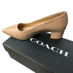 Coach Willa Leather Pump, Beechwood Tan, 8.5